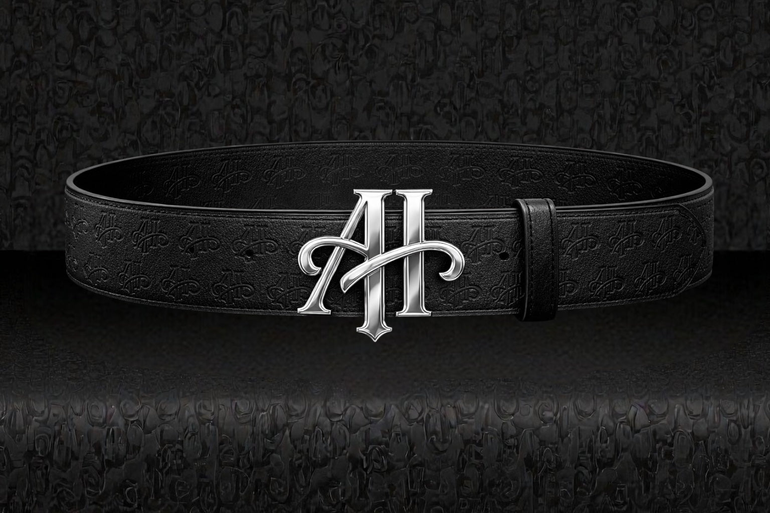 PreOrder-ANONYMOUS HUSTLER leather embossed belt