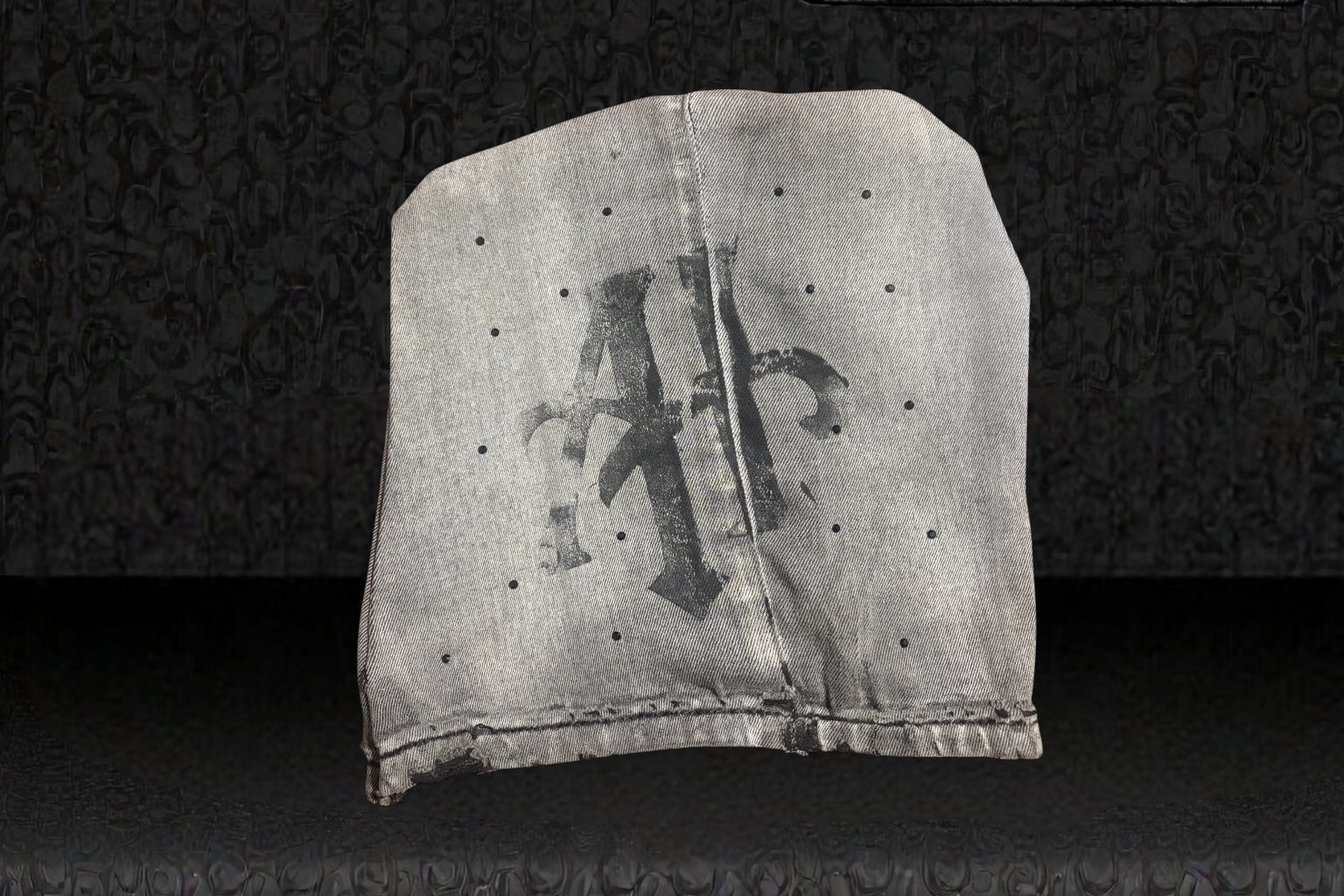 1of1 black denim beanie